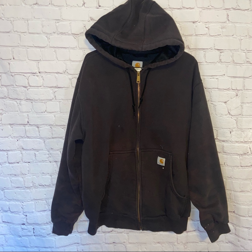Carhartt hooded sweatshirt jacket size large